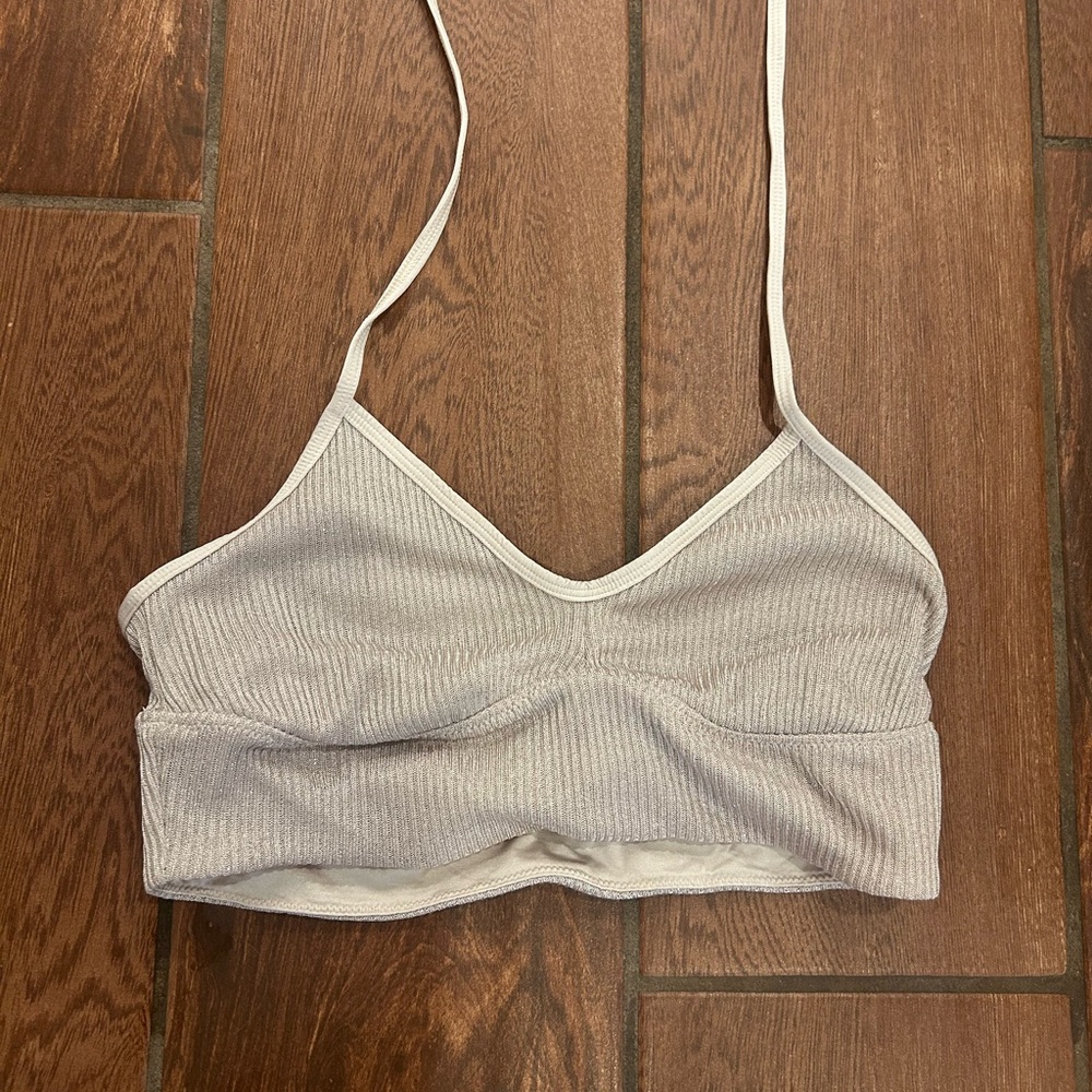 Aerie size M silvery sparkly halter bralette